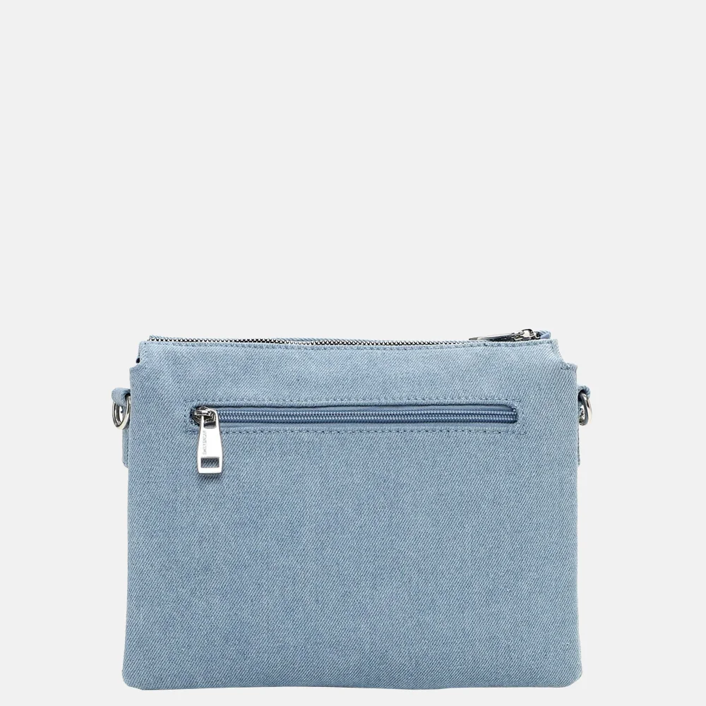 Emily & Noah Juliane crossbody tas denim strass light blue bij Duifhuizen