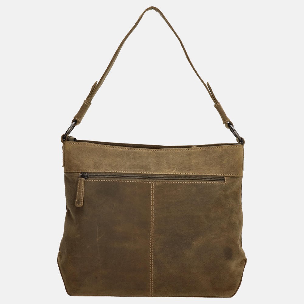 Hide & Stitches schoudertas olive green bij Duifhuizen