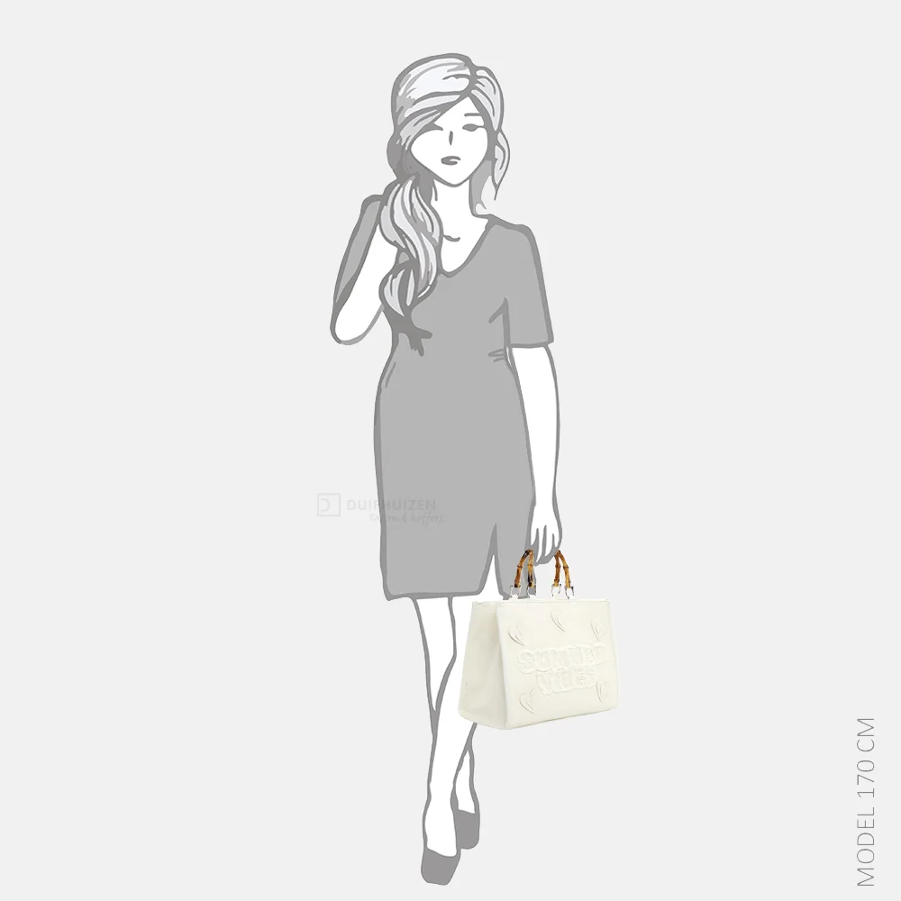 Emily & Noah Joelle summer vibes handtas canvas bambo ecru bij Duifhuizen