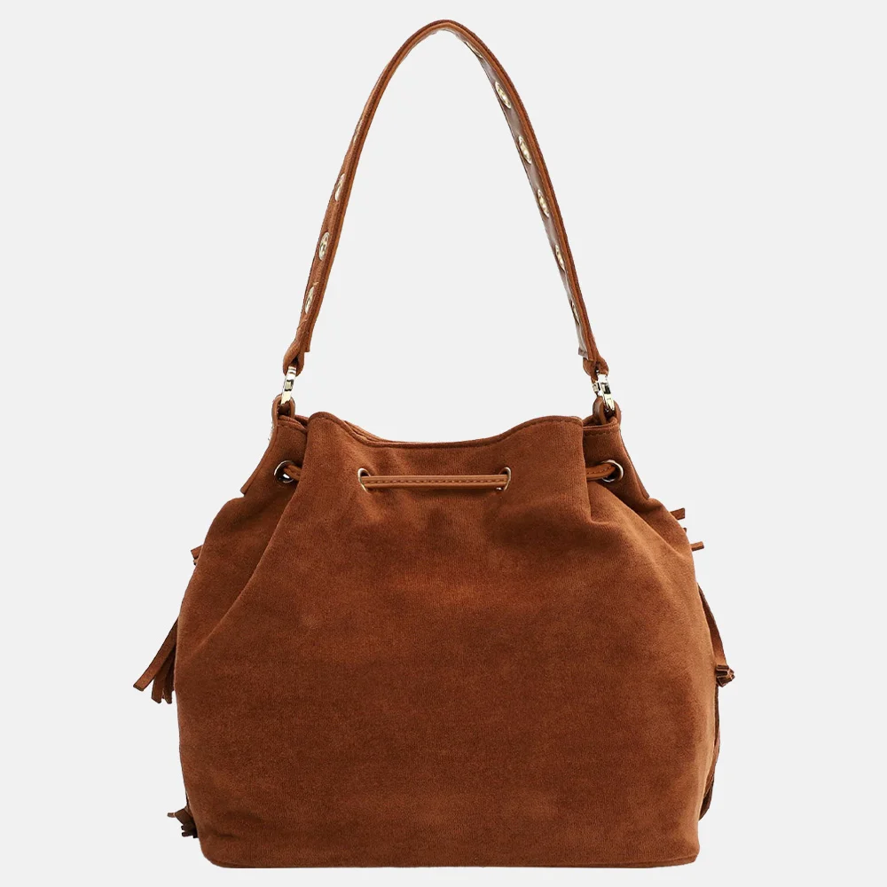 Suri Frey Becky schoudertas franje cognac bij Duifhuizen