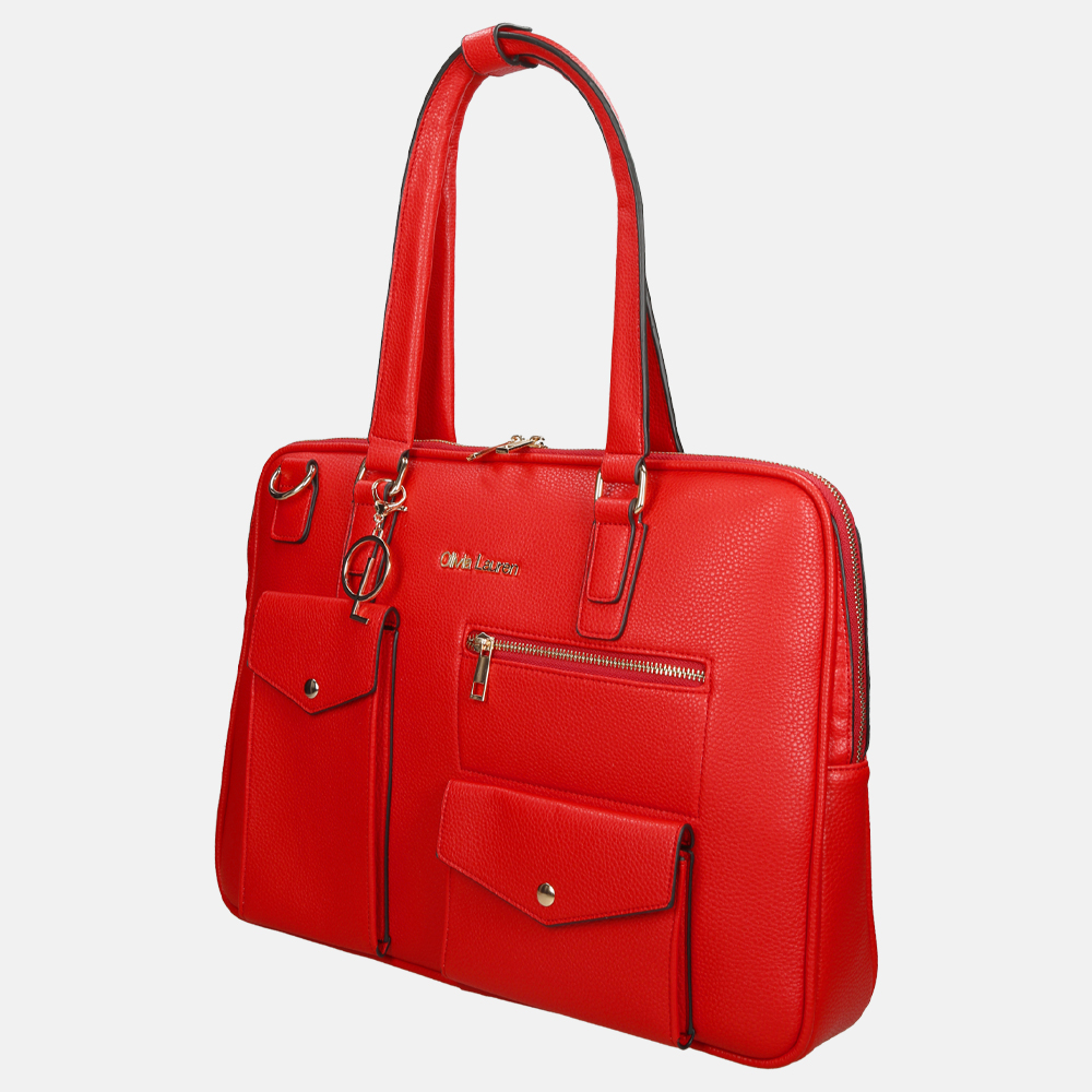 Olivia Lauren Carmen laptoptas rood bij Duifhuizen