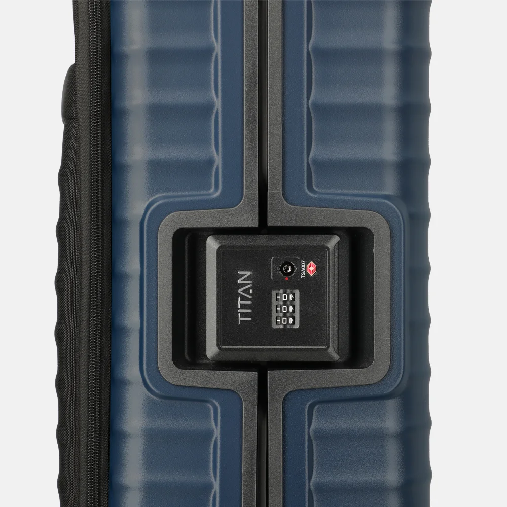 Titan Upgrade Overseas handbagage koffer frontpocket 55 cm midnight blue bij Duifhuizen