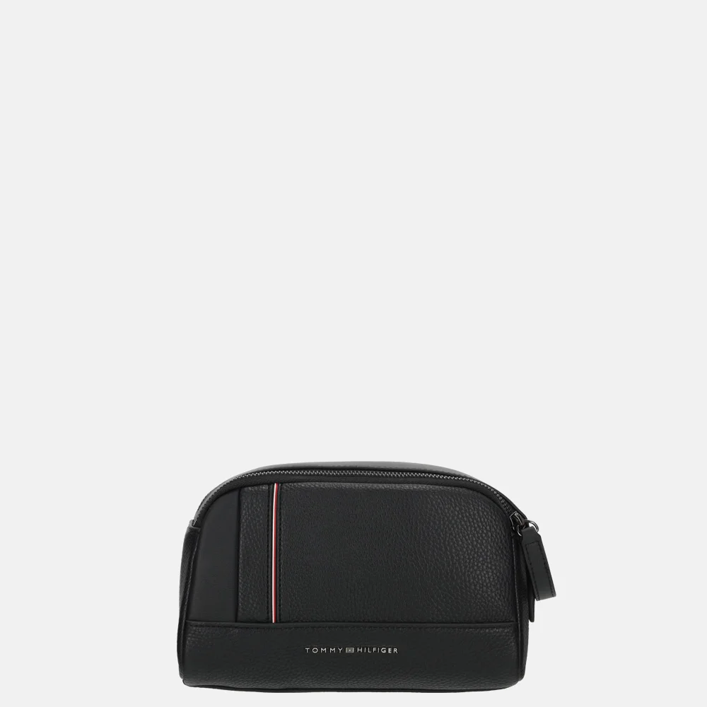 Tommy Hilfiger central washbag toilettas black bij Duifhuizen