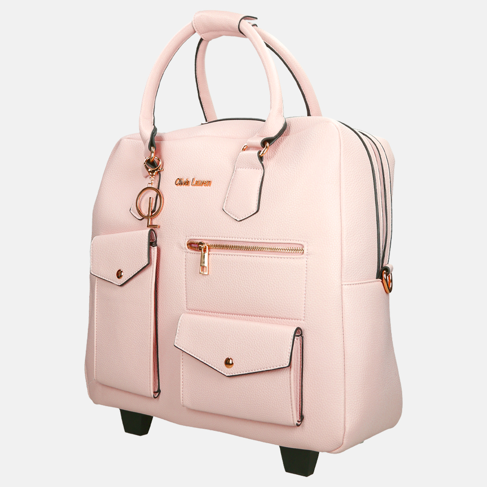 Olivia Lauren Tokyo business trolley 15.6 inch roze bij Duifhuizen