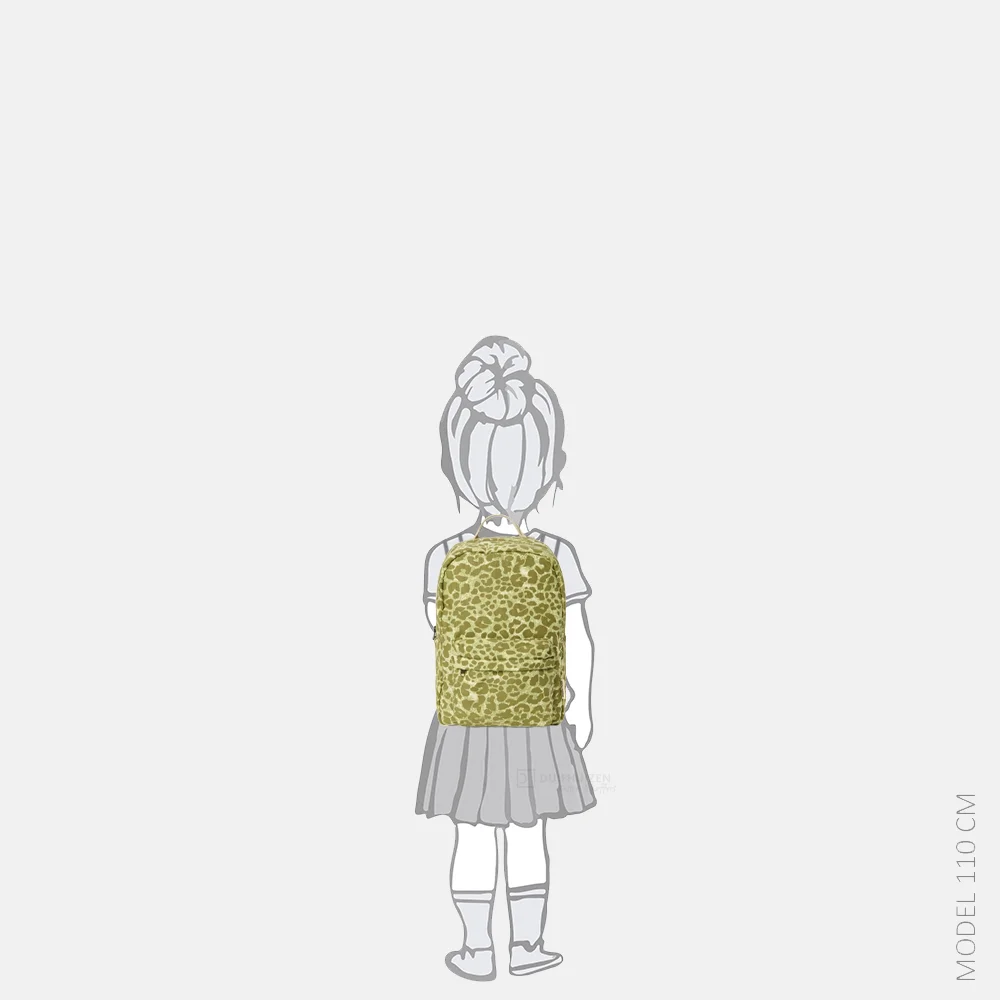 Studio Noos Cotton Twill Midi kinderrugzak green leopard bij Duifhuizen
