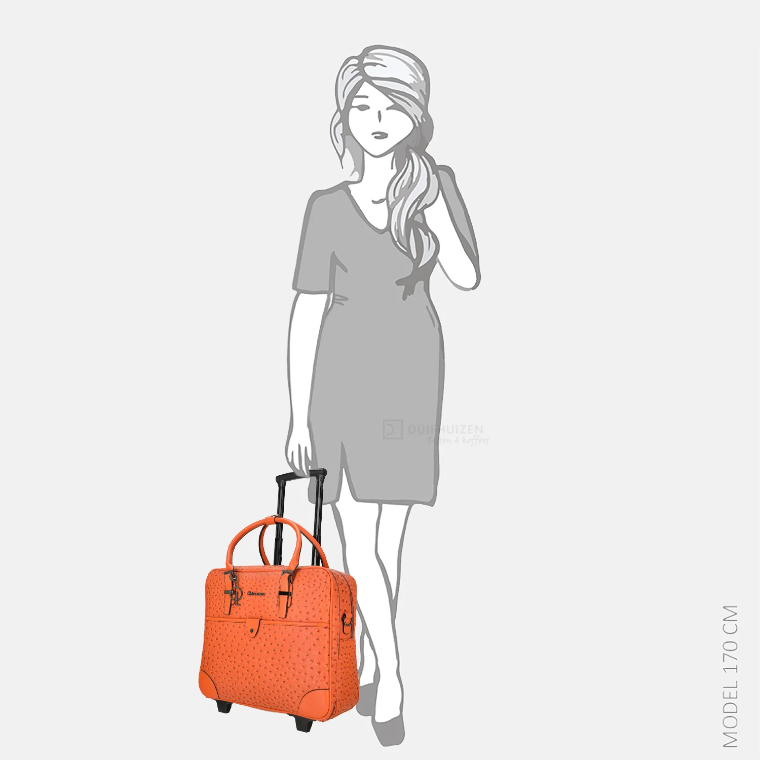 Olivia Lauren business trolley 42 CM 16 inch struis oranje bij Duifhuizen