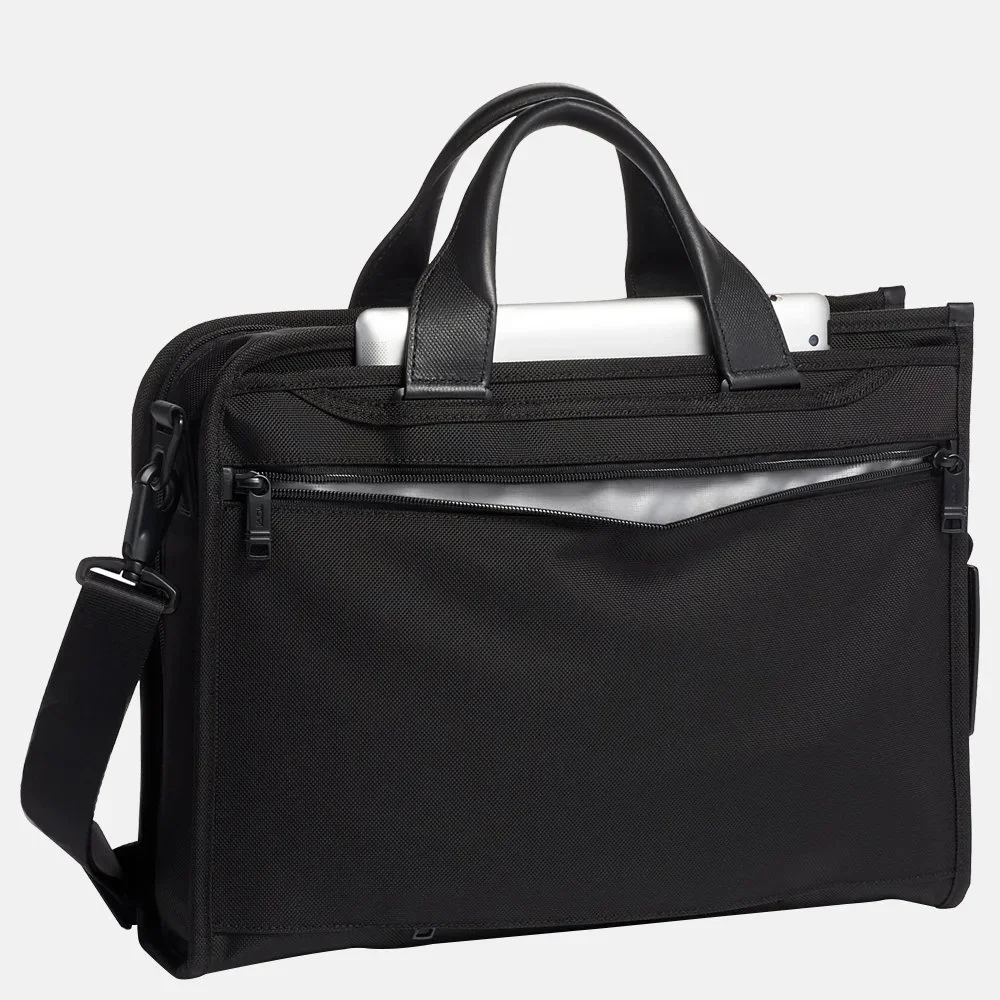 Tumi Alpha Slim Deluxe laptoptas black bij Duifhuizen