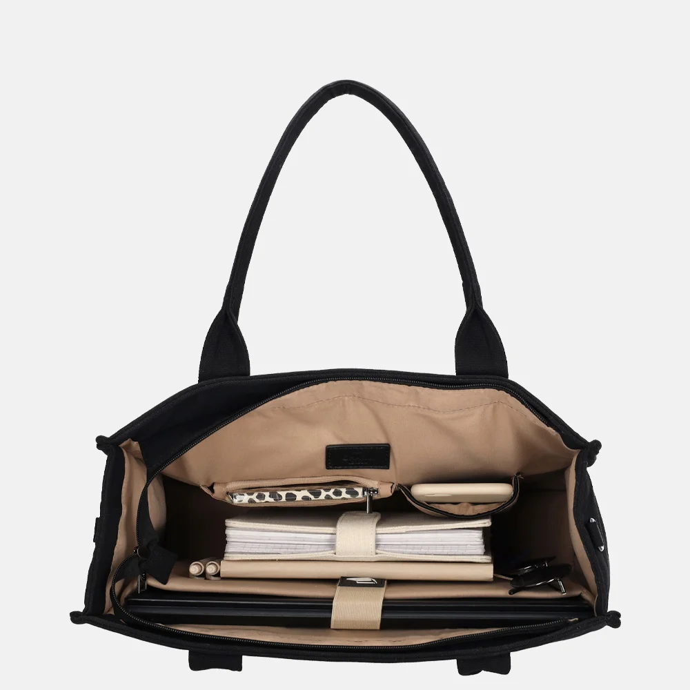 Charm London shopper/laptoptas 15 inch zwart bij Duifhuizen