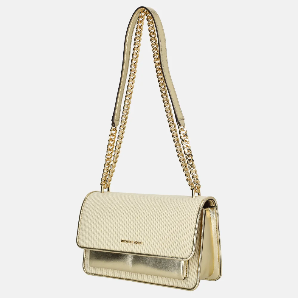 Michael Kors Claire schoudertas pale gold bij Duifhuizen