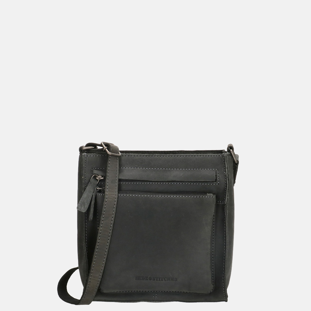 Hide & Stitches Idaho crossbody tas black bij Duifhuizen