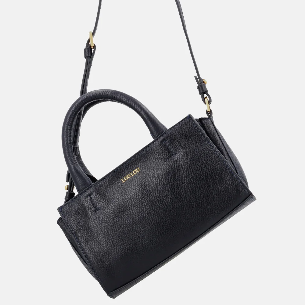 Loulou Essentiels Elise crossbody tas dark blue bij Duifhuizen