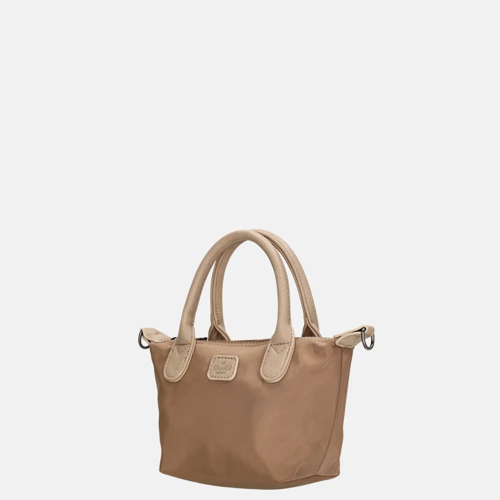 Charm London Buckingham Mono crossbody tas XS lichttaupe bij Duifhuizen