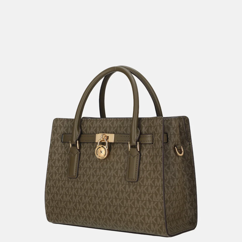 Michael Kors Hamilton moderne satchel handtas S loden bij Duifhuizen