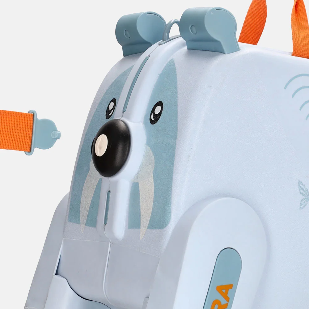 Zebra Trends rol handbagage zitkoffer lichtblauw bij Duifhuizen