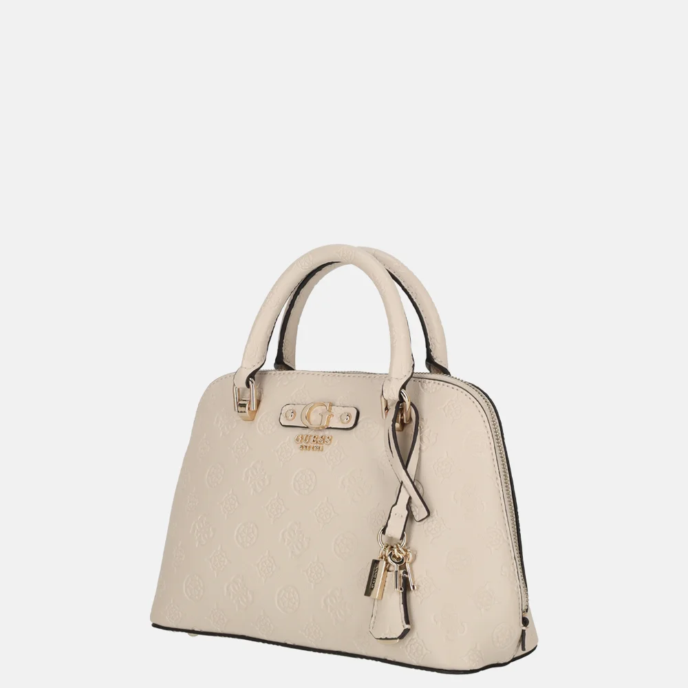 Guess Dita handtas light taupe logo bij Duifhuizen