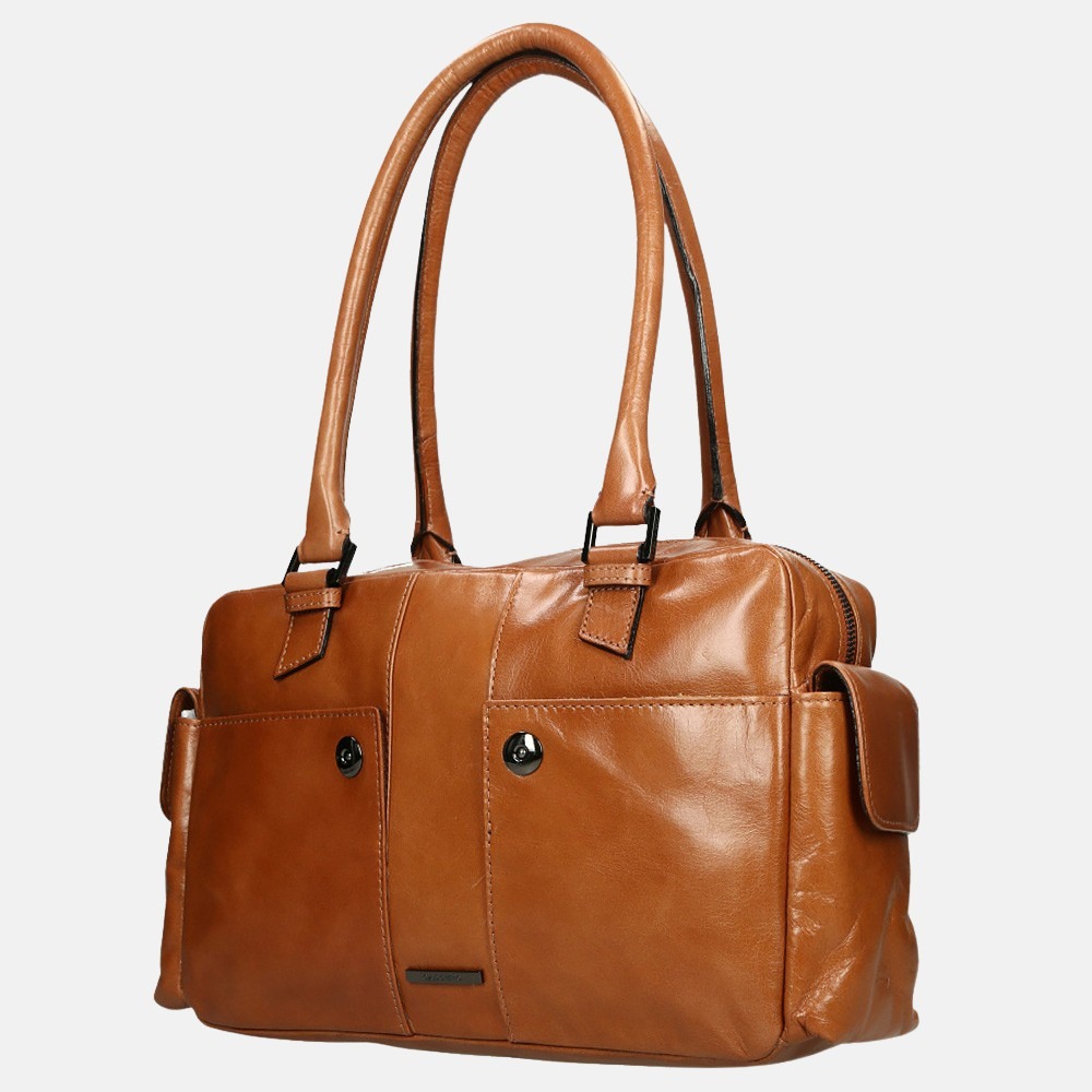 Claudio Ferrici Pelle Vecchia shopper cognac bij Duifhuizen