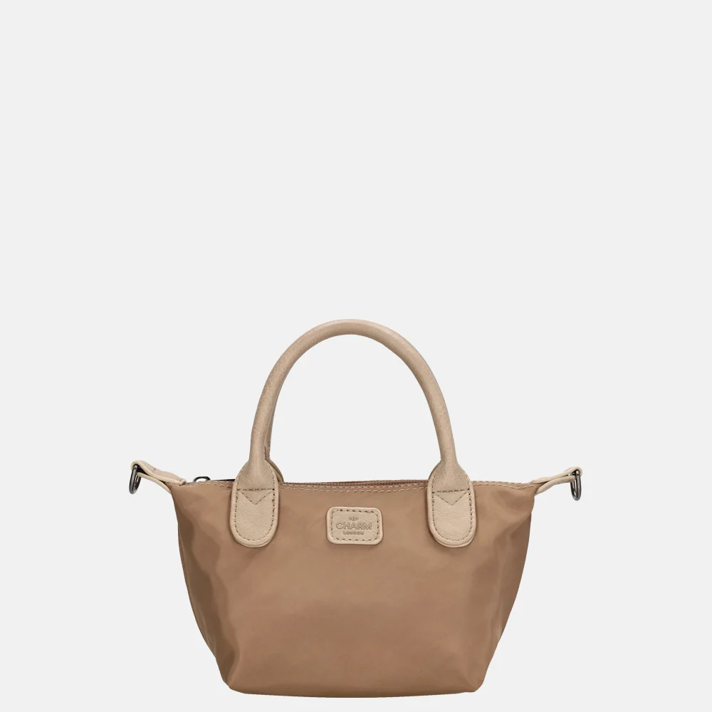 Charm London Buckingham Mono crossbody tas XS lichttaupe bij Duifhuizen