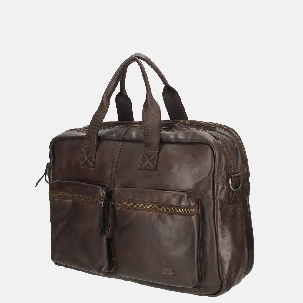 Bear Design laptoptas donkerbruin bij Duifhuizen