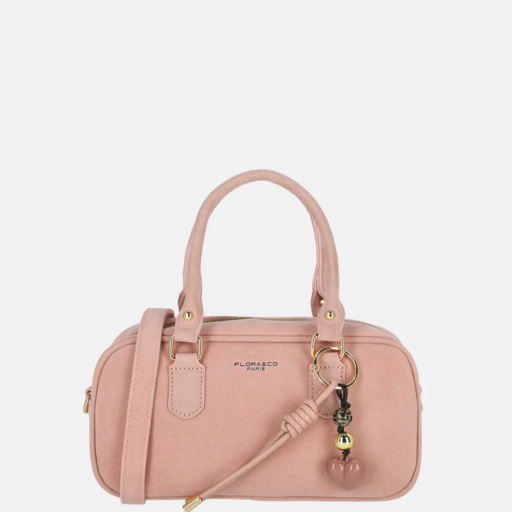 Flora & Co handtas suedine rose