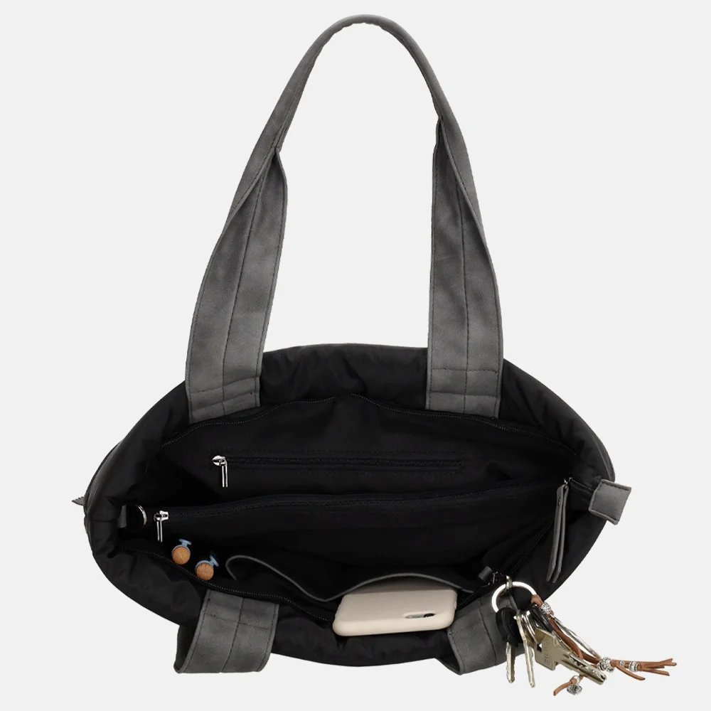 Zebra Trends Elske puffy handtas M zwart bij Duifhuizen