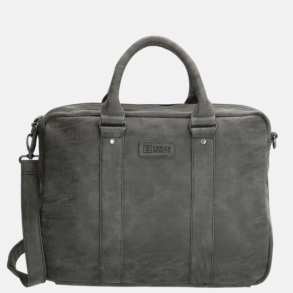 Enrico Benetti Madrid laptoptas 15.6 inch zwart/grijs bij Duifhuizen