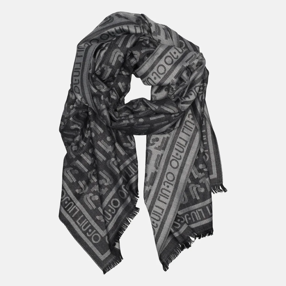 Liu Jo Logo sjaal nero bij Duifhuizen