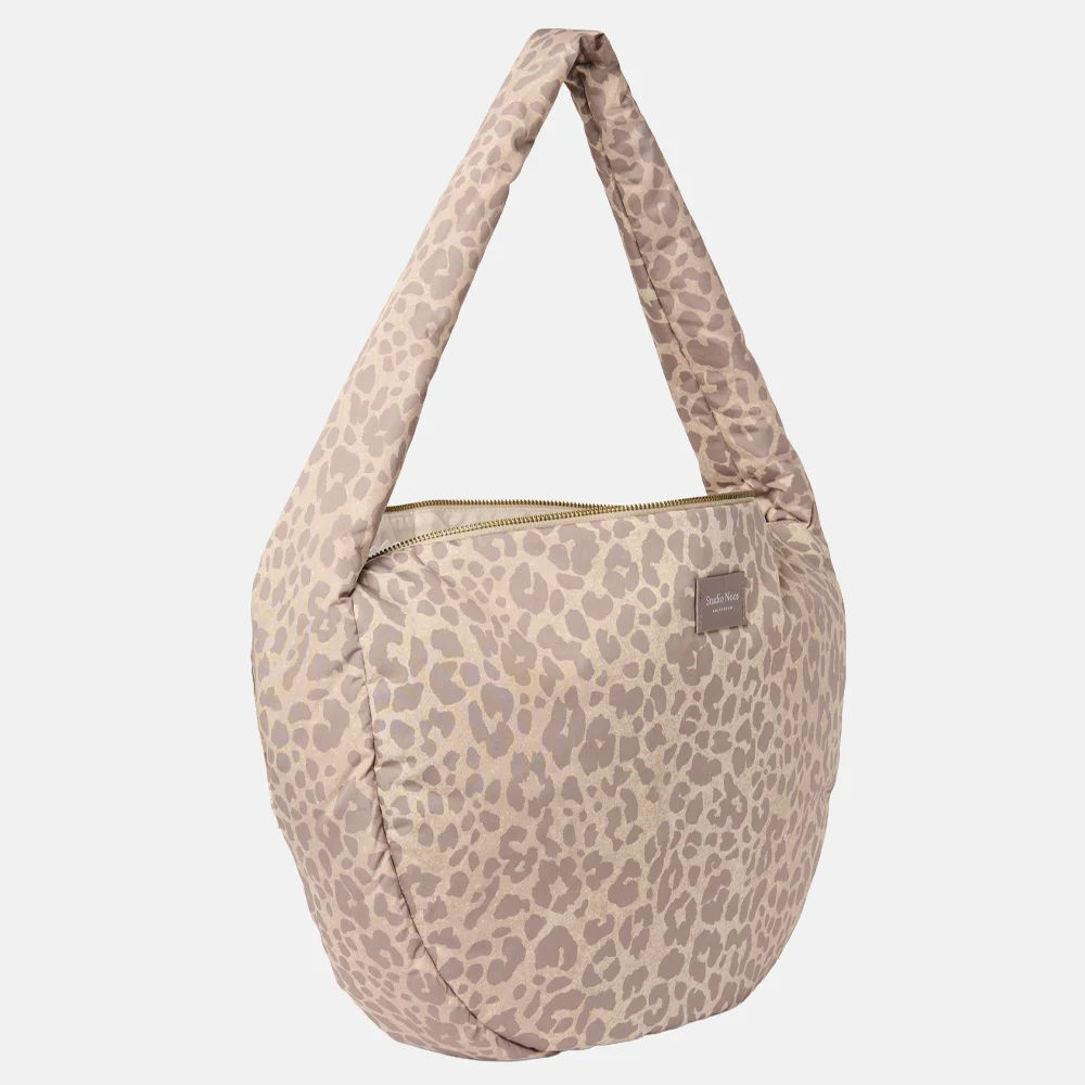 Studio Noos Puffy crossbody tas beige leopard bij Duifhuizen