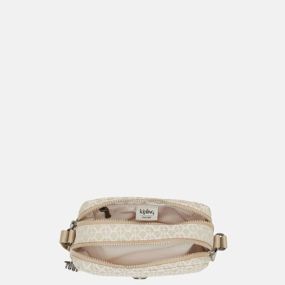 Kipling Milda crossbody tas signature beige bij Duifhuizen