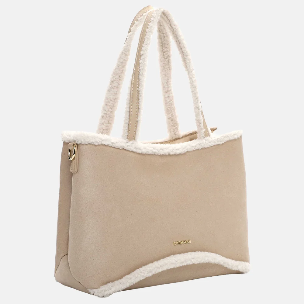 Emily & Noah Heidenrose shopper beige bij Duifhuizen