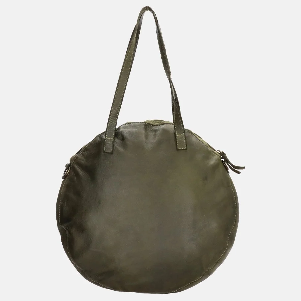 Hide & Stitches Dolemites rond shopper olijfgroen bij Duifhuizen