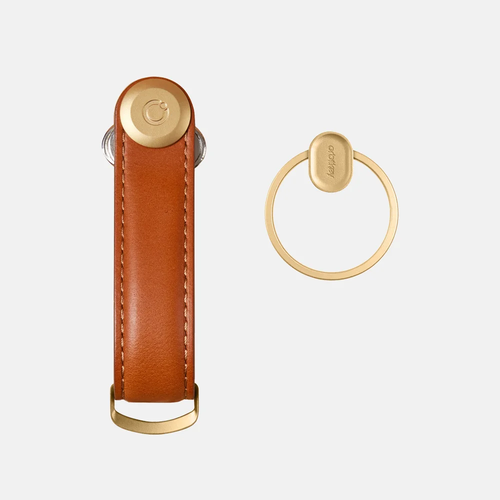 Orbitkey sleuteletui + ring V2 giftset tan bij Duifhuizen