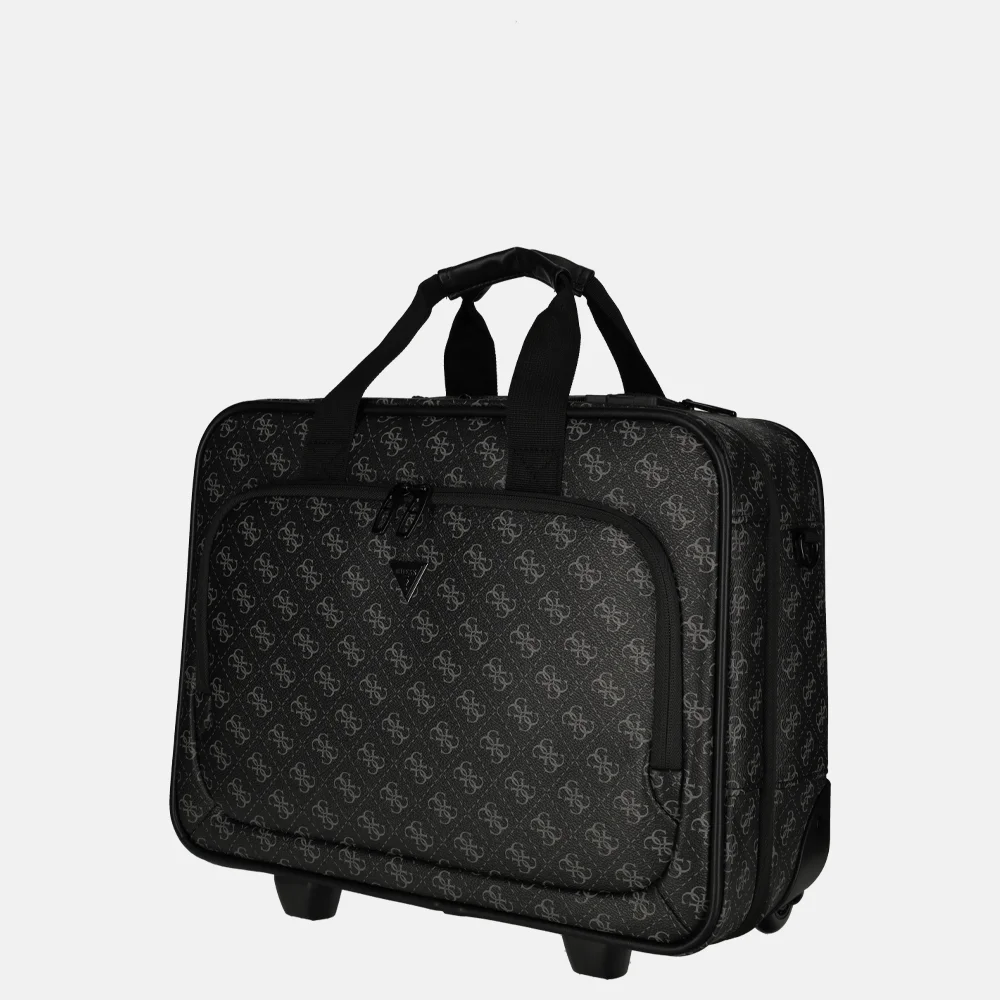 Guess Vezzola business trolley 15 inch dark black bij Duifhuizen