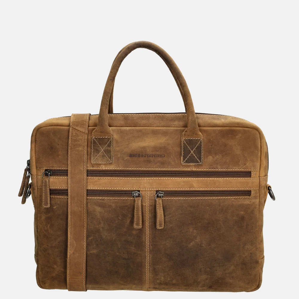 Hide & Stitches Idaho laptoptas 15 inch bruin 
