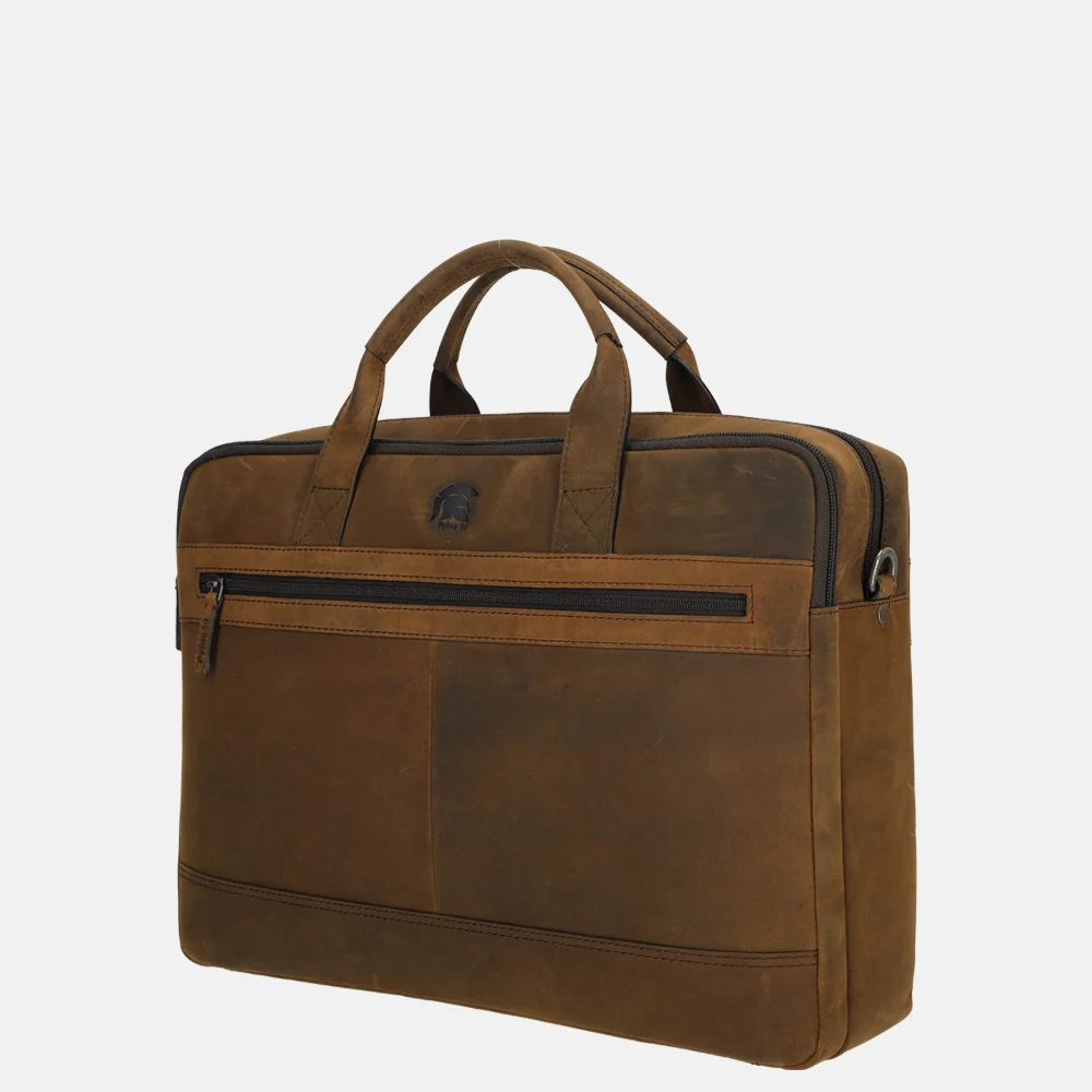 Pylos 59 Hunter laptoptas 16 inch coffee bij Duifhuizen