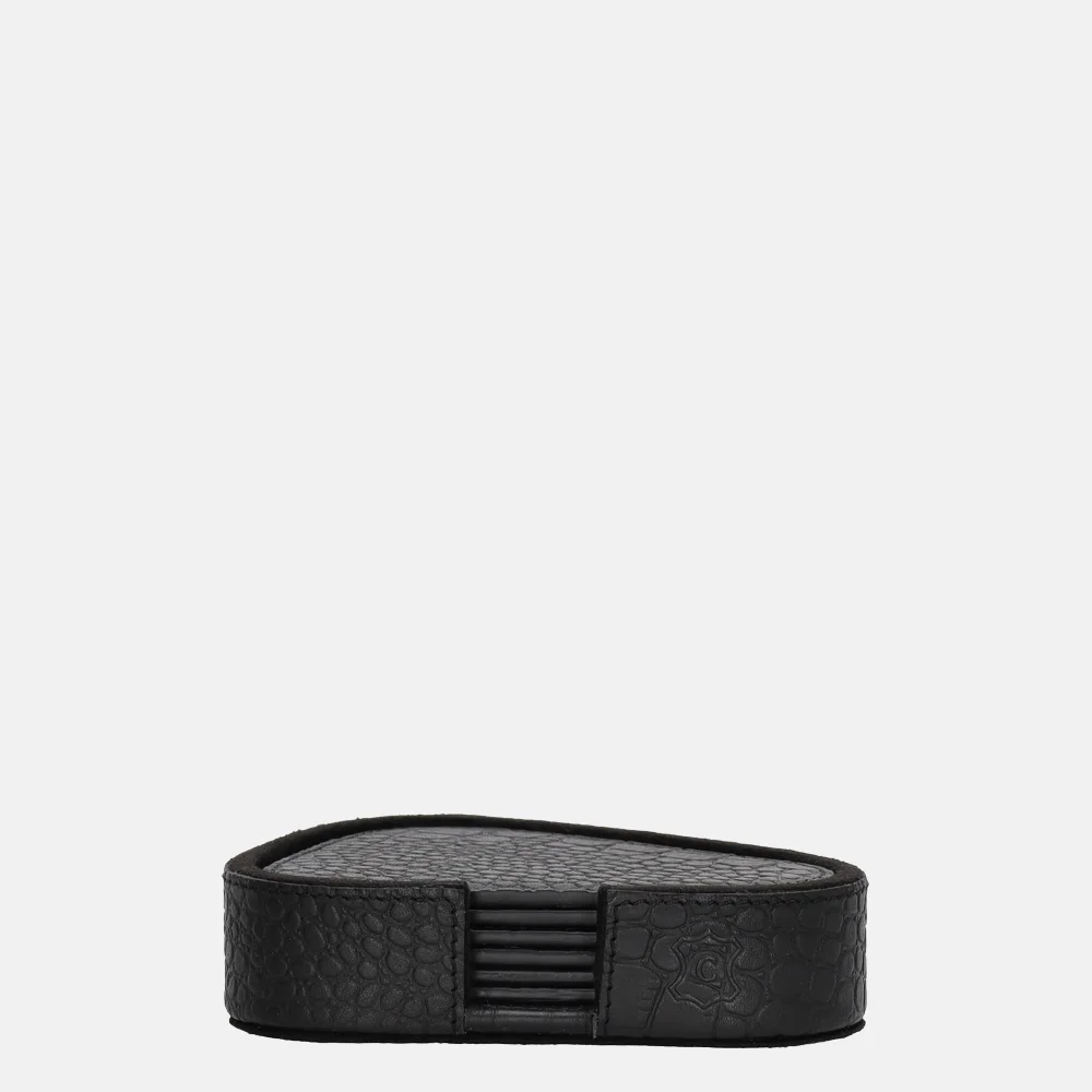 Chamada leren onderzetters croco organisch black