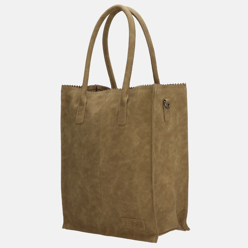 Zebra Trends Rosa shopper olijfgroen bij Duifhuizen