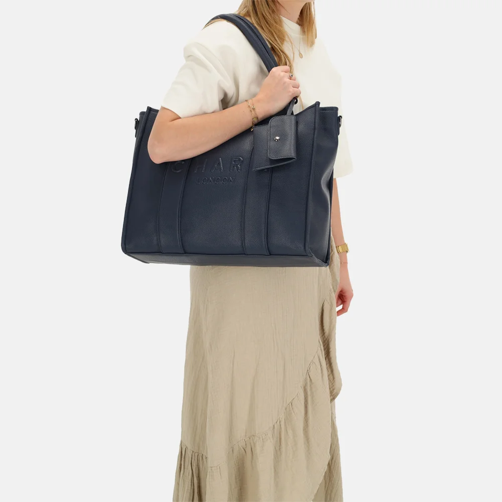 Charm London laptoptas 15 inch blauw bij Duifhuizen