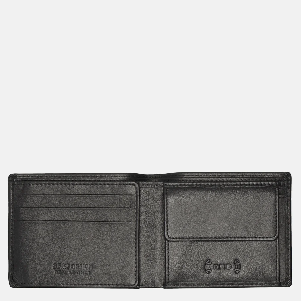 Bear Design billfold zwart bij Duifhuizen