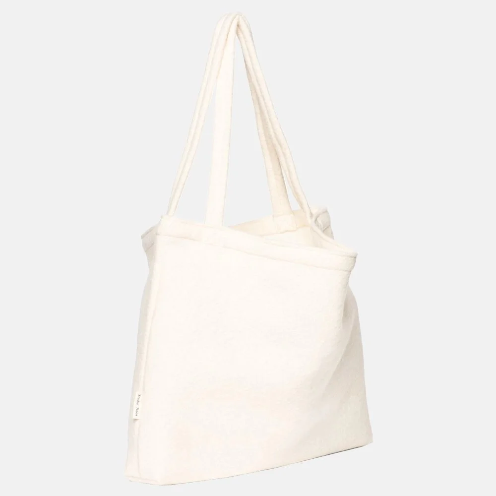 Studio Noos Wool Mom-Bag shopper off white bij Duifhuizen