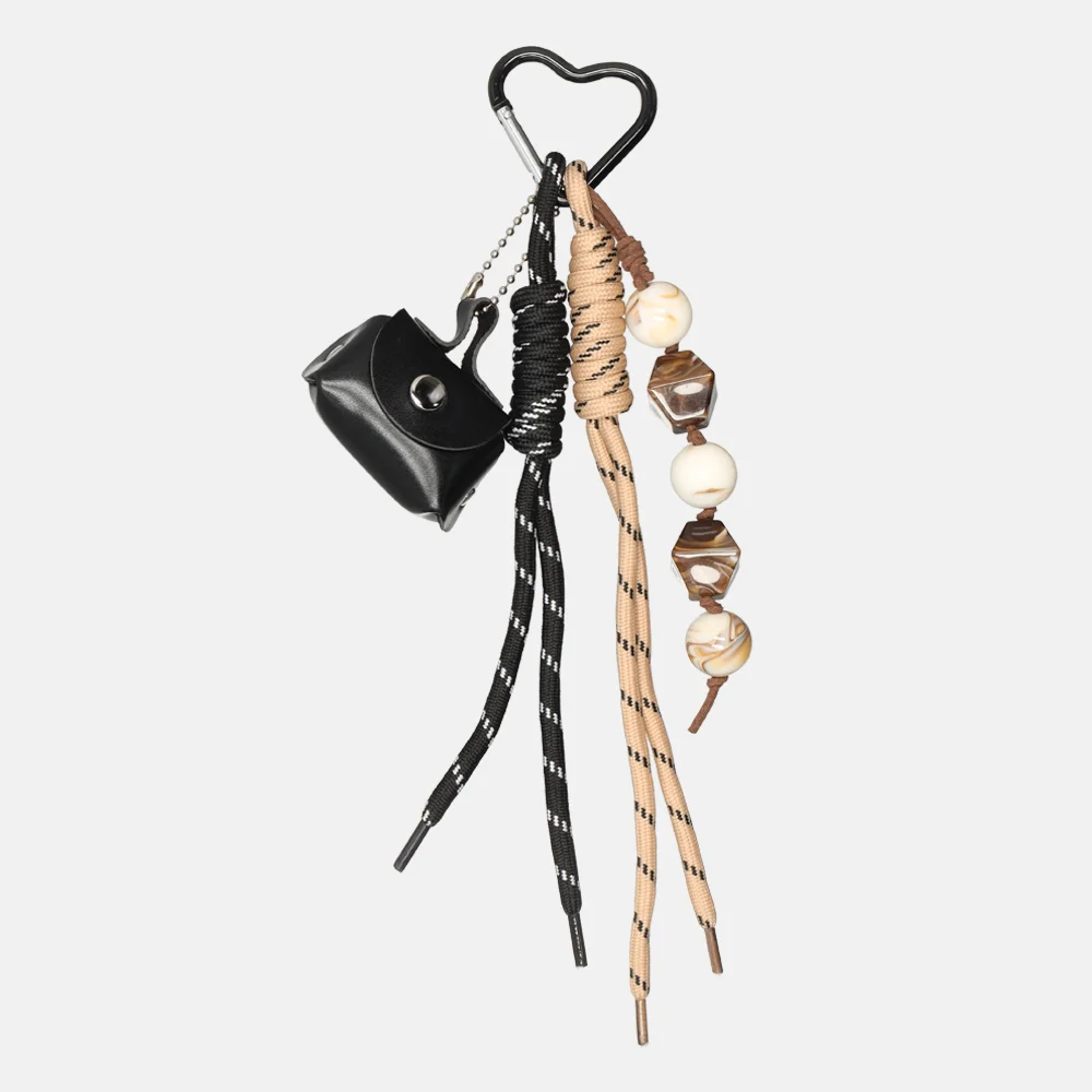Flora & Co bag charm/tassenhanger noir