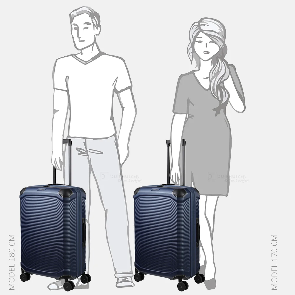 Travelite Millennium spinner reiskoffer 67 cm navy bij Duifhuizen