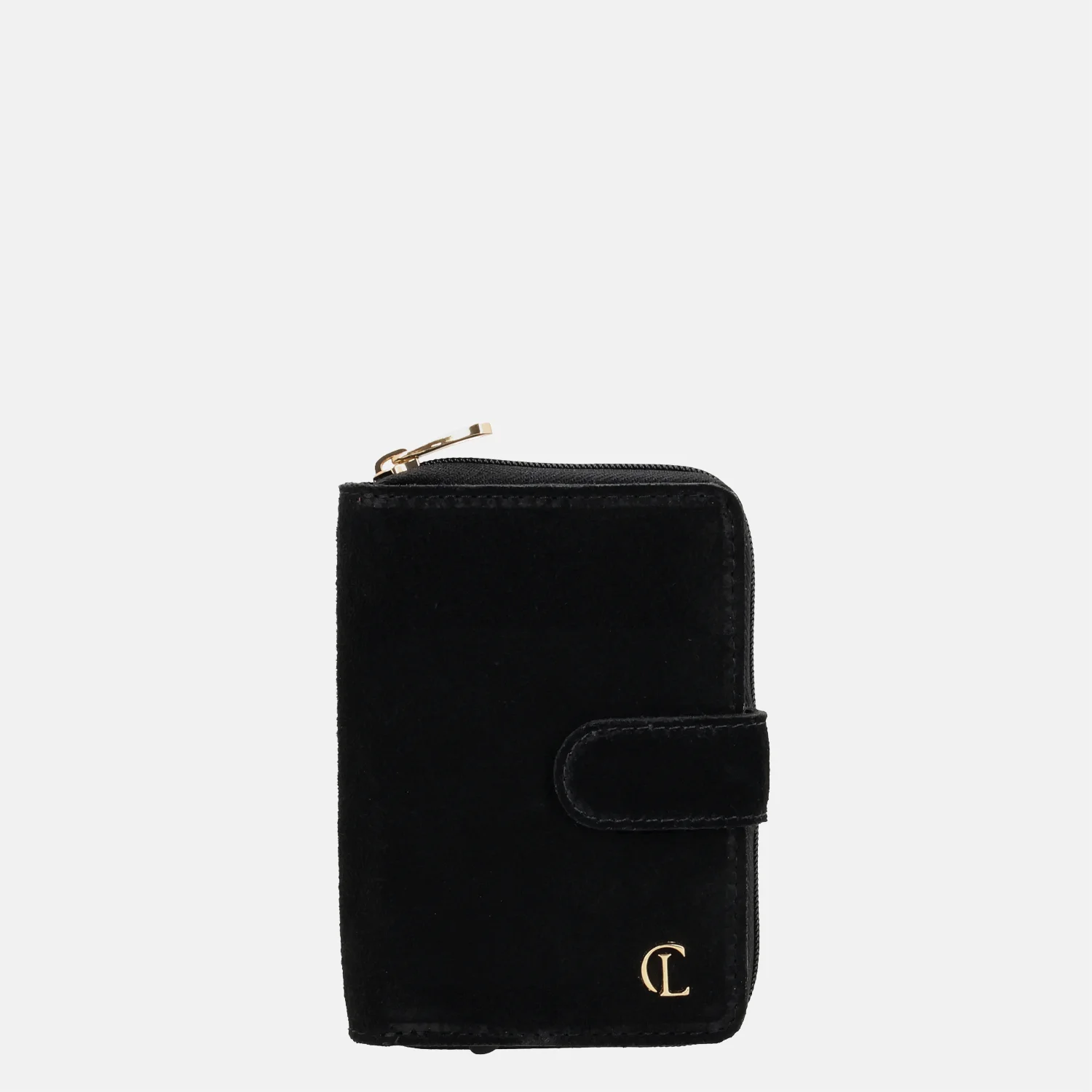 Charm London Sevilla portemonnee suede zwart bij Duifhuizen
