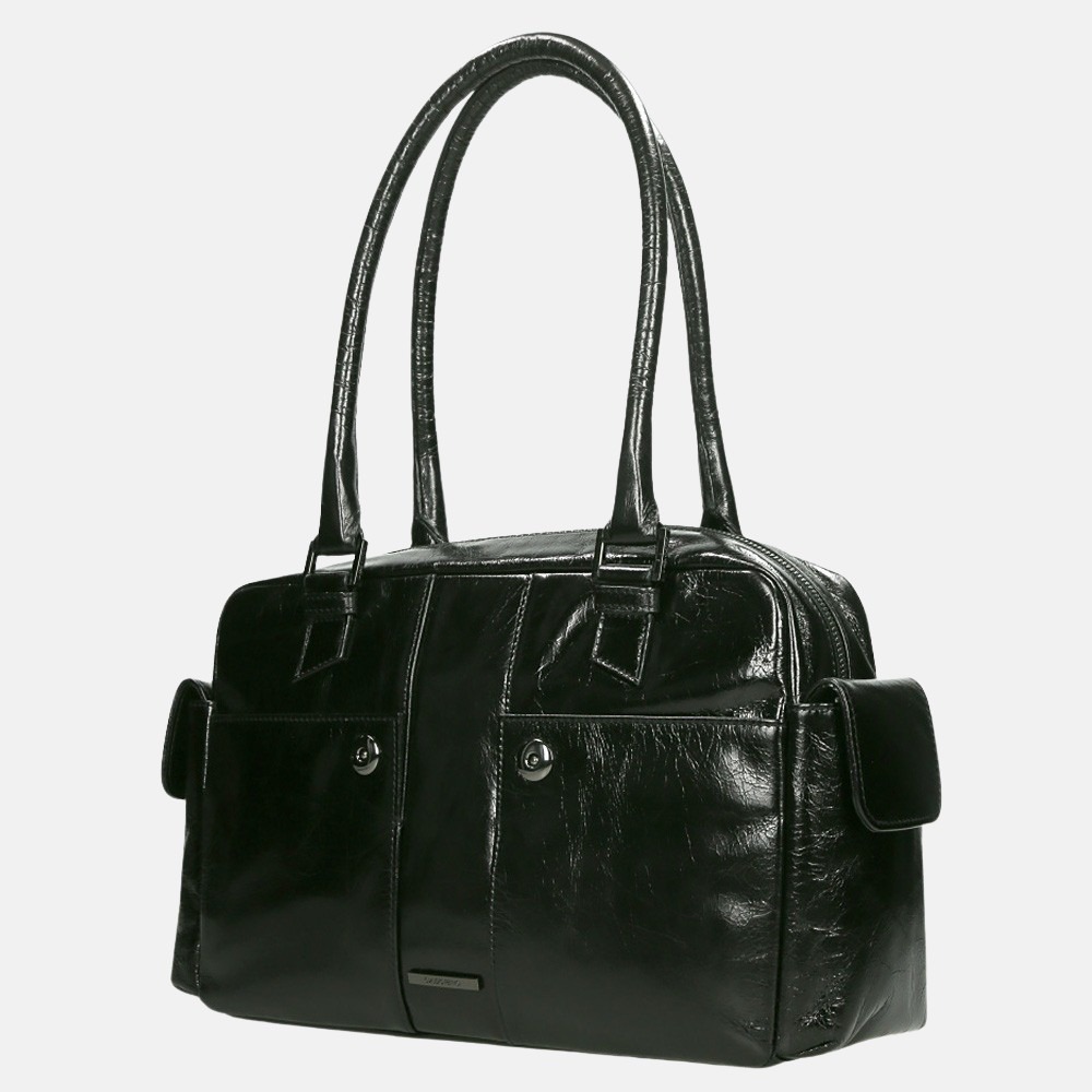 Claudio Ferrici Pelle Vecchia shopper black bij Duifhuizen