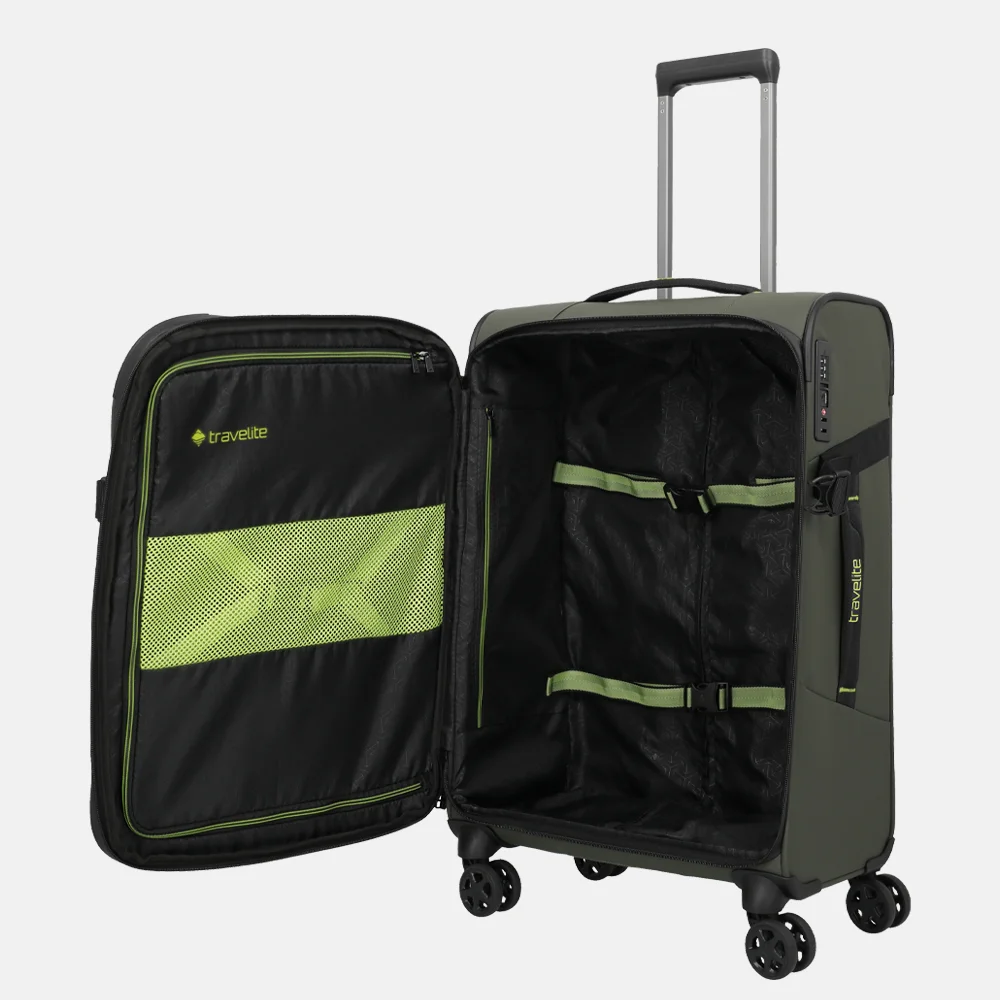 Travelite Briize koffer 67 cm M expandable khaki bij Duifhuizen