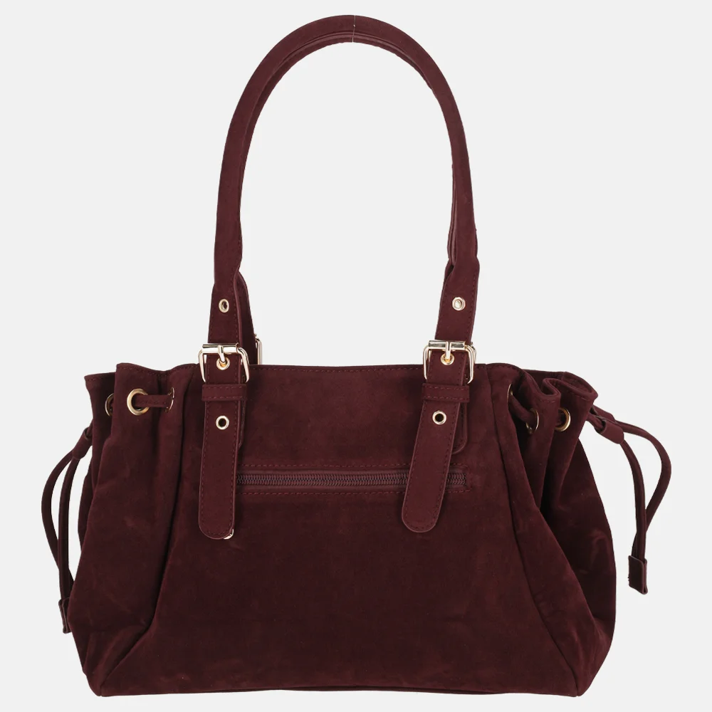 Flora & Co Suedine schoudertas bordeaux bij Duifhuizen