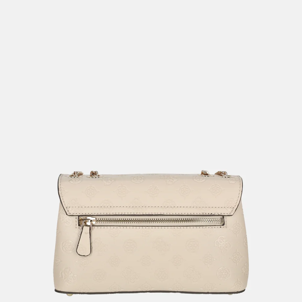 Guess Dita crossbody tas light taupe logo bij Duifhuizen