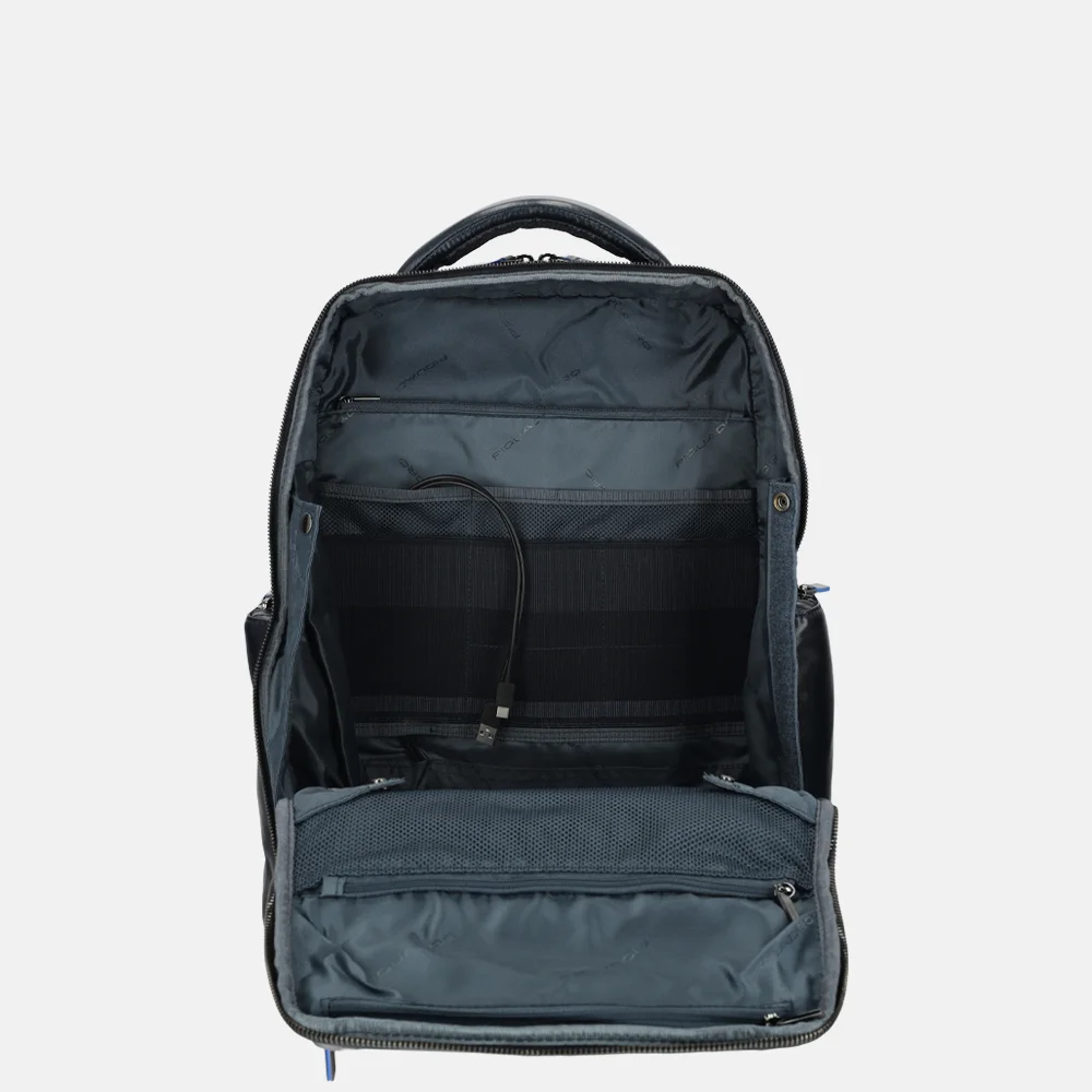 Piquadro Blue square laptoprugzak 15 inch blue bij Duifhuizen
