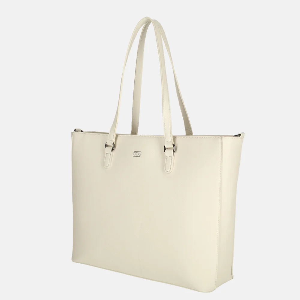 Duifhuizen Saffiano shopper L creme bij Duifhuizen