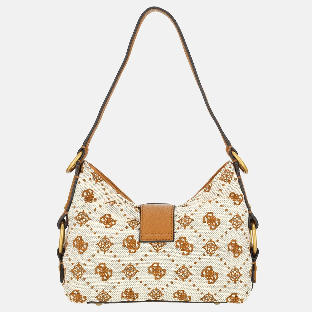 Guess Camden Mini schoudertas cognac logo bij Duifhuizen