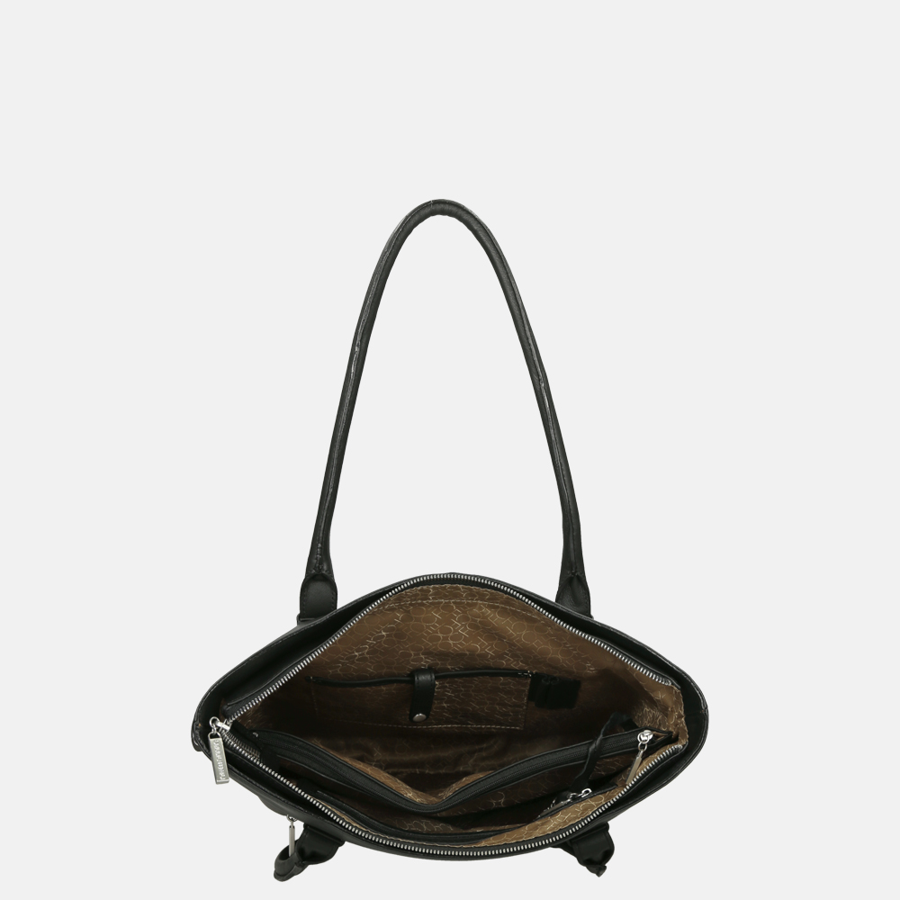 Claudio Ferrici Woven shopper black bij Duifhuizen